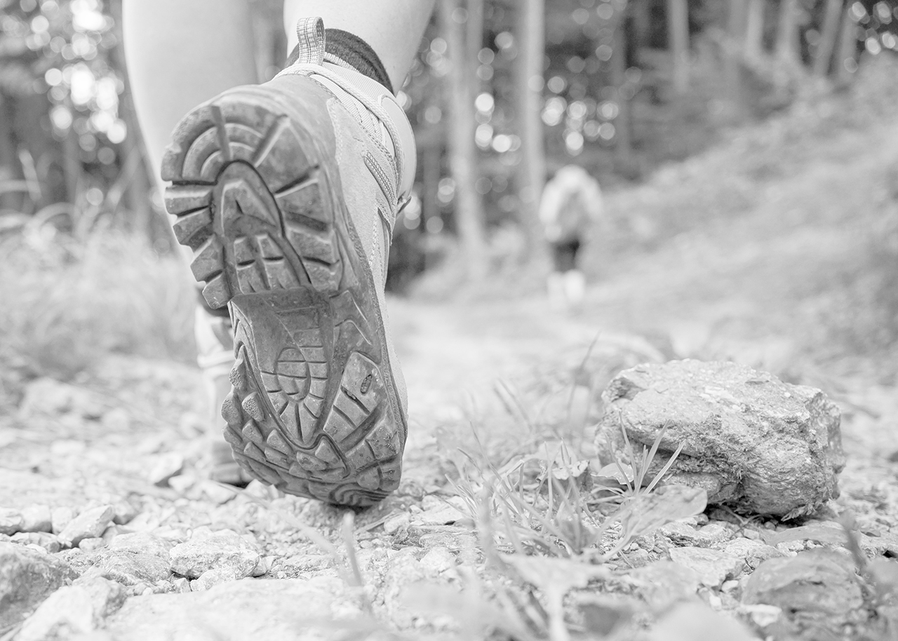 Hiking on a trail